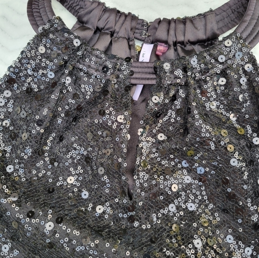 Tahari women's black sequin tank keyhole hope blouse - Picture 4 of 12